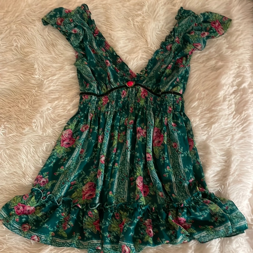 Betsy Johnson Green Tunic/slip dress